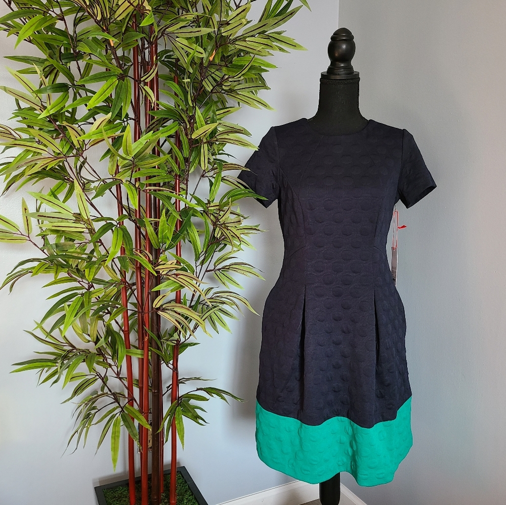 ELLE - Polka Dot Textured Dress